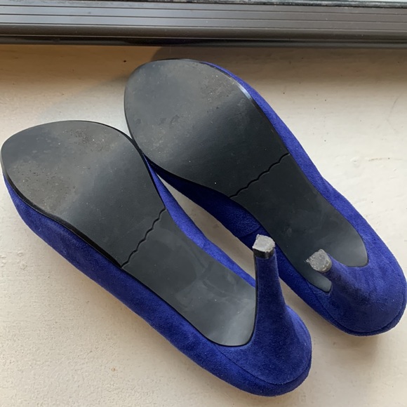 Moda Spana Blue Suede Platform Heels, NWOT, size 8 - Picture 3 of 7